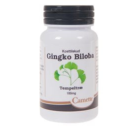Pakke med Camette Ginkgo biloba 100 mg kosttilskud, 90 tabletter