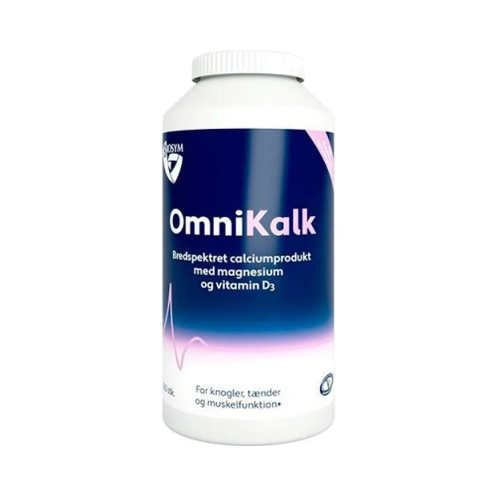 Pakning med Biosym OmniKalk kosttilskud med calcium og magnesium, 250 stk