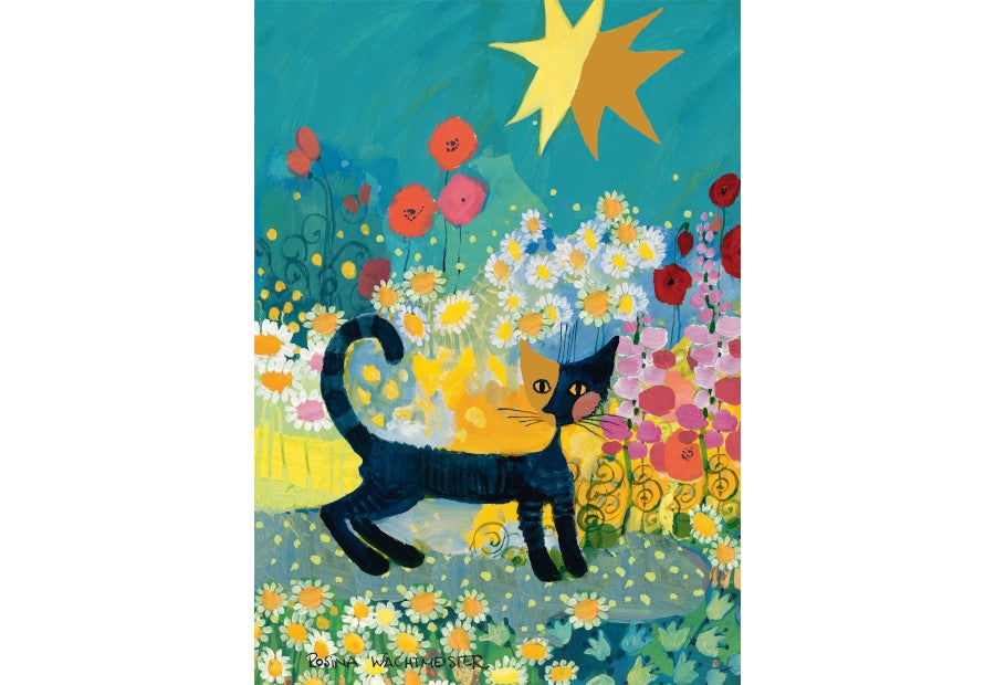Schmidt puslespil Cat in a Sea of Blossom med 1000 brikker