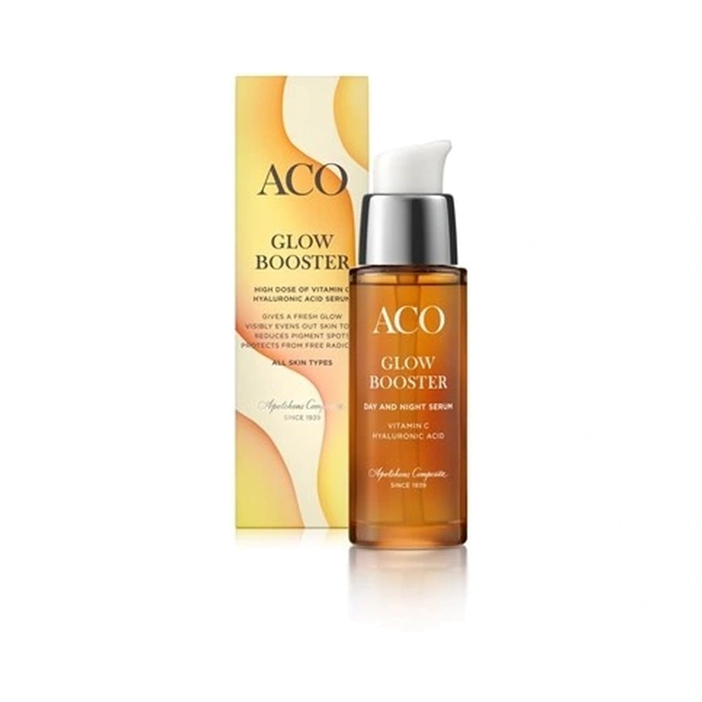 Flaske med ACO Glow Vitamin C Booster Serum, 30 ml