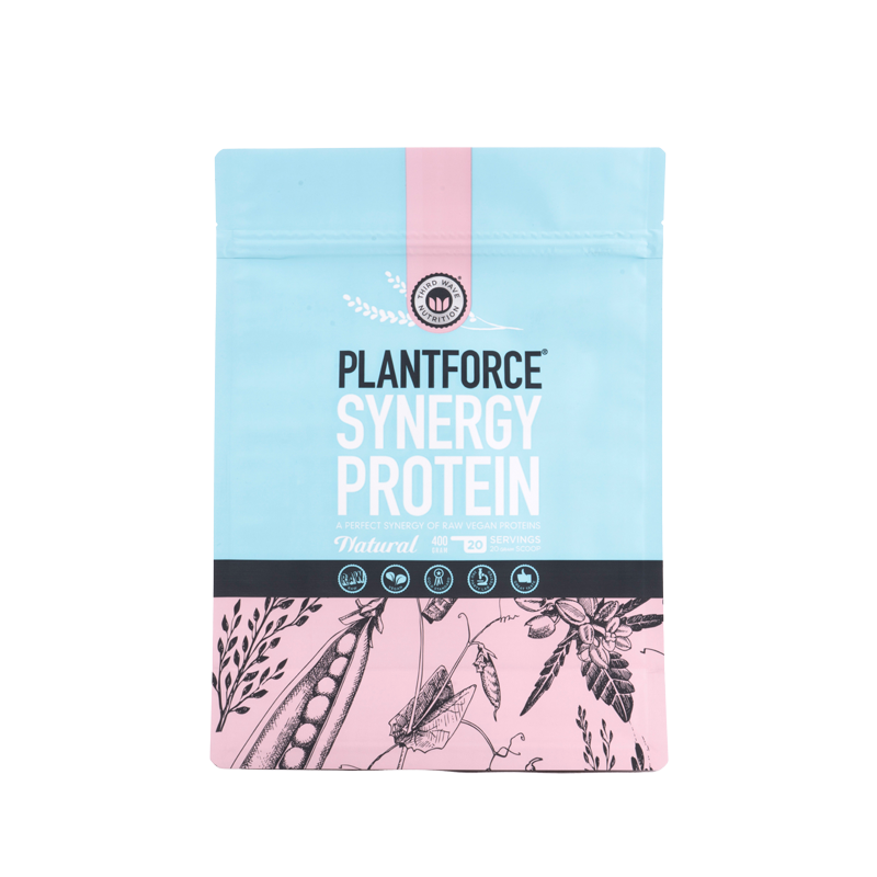 Pose med Plantforce Synergy Protein neutral, plantebaseret proteinpulver, 400 g