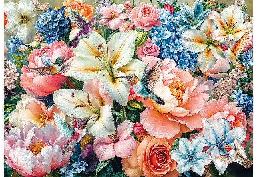 Schmidt puslespil Flowers in Pastel med 1000 brikker