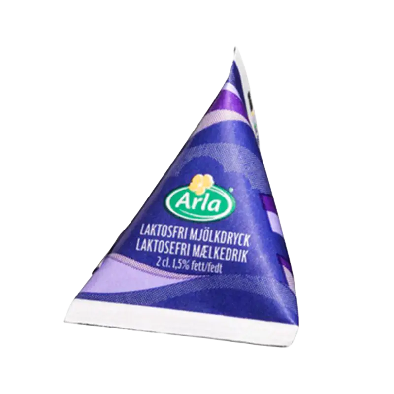 Arla laktosefri mælk i pyramideformede portionsbrikker til kaffe og te