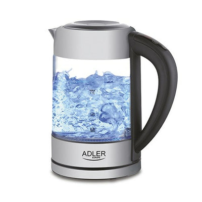 Elkedel Adler AD 1247 Krystal Metalgrå Glas 2200 W 1,7 L