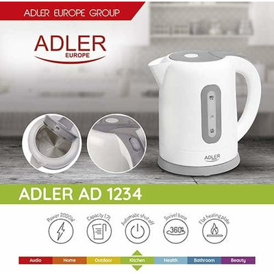 Elkedel Adler AD 1234 Hvid 2200 W 1,7 L