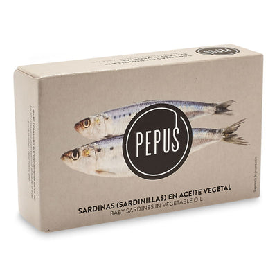Se Pepus Sardiner i Solsikkeolie 125ml/83g ✔ Kæmpe udvalg i  Deli Drengene - Køb online på udsalg og tilbud lige nu ✔ Hurtig levering: 1 - 2 Hverdage samt billig fragt - Varenummer: BAR-1383976 og barcode / Ean: 28427230991353 på lager - Udsalg på Delikatesser | Tapas | Konserves Spar op til 67% - Over 1300 kendte brands på udsalg