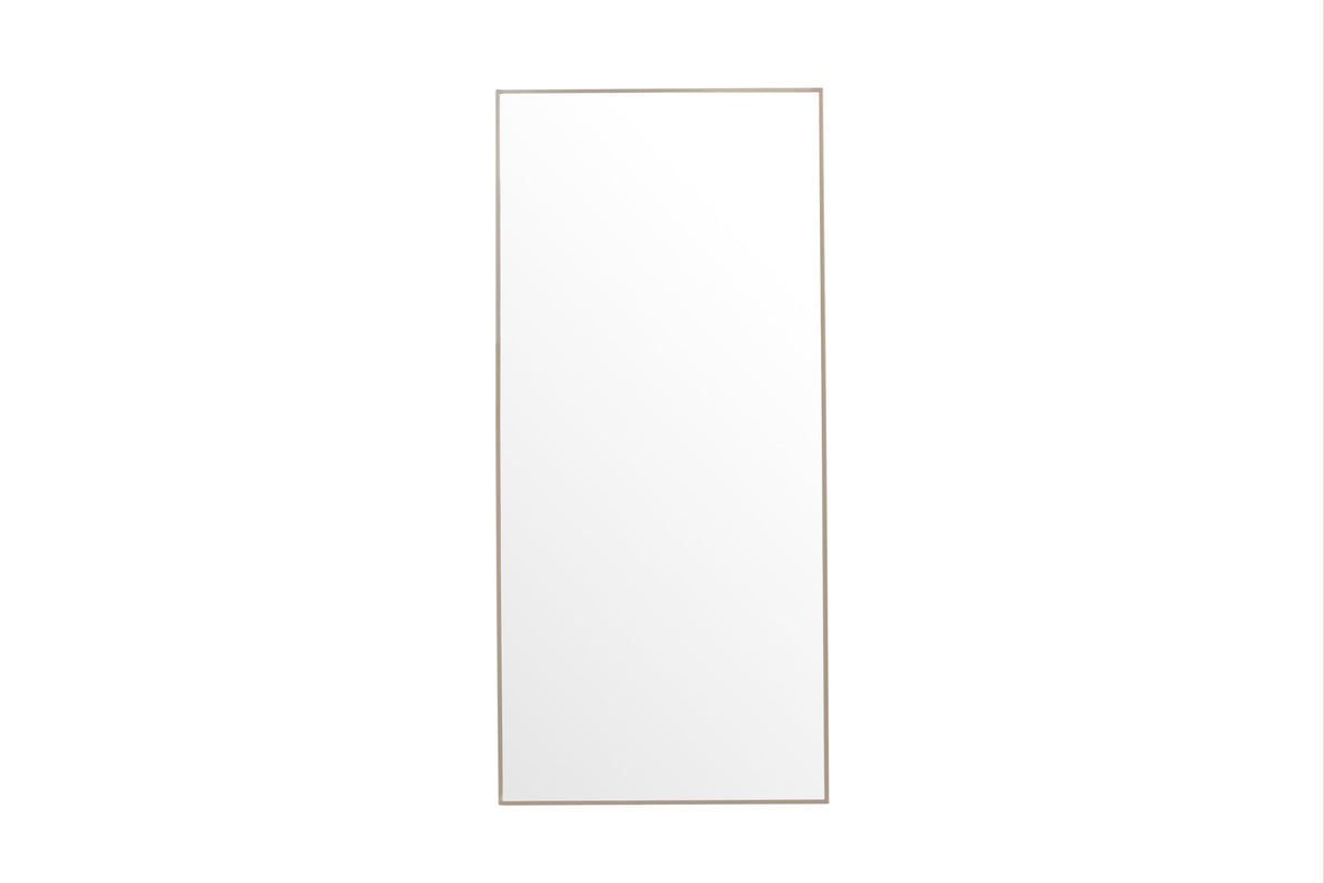 Venture Design Orlando rektangulært gulvspejl 85x190 i spejlglas og beige aluminium