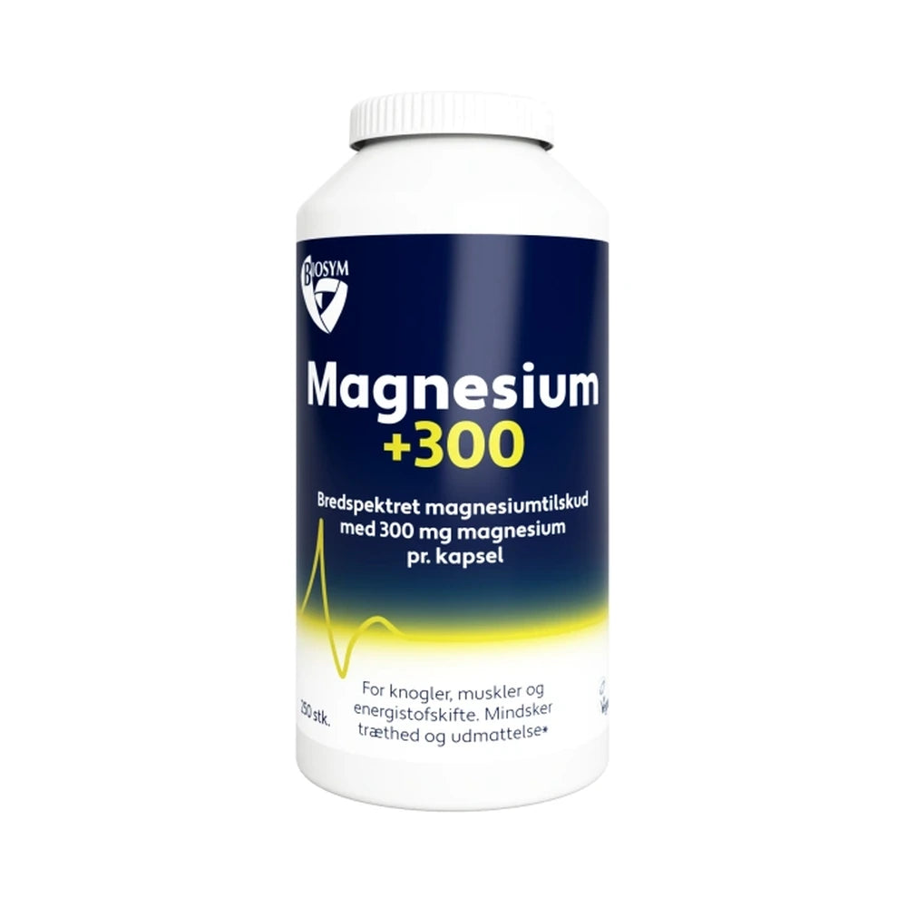 Stor pakke med Biosym Magnesium +300 magnesiumtilskud, 250 stk