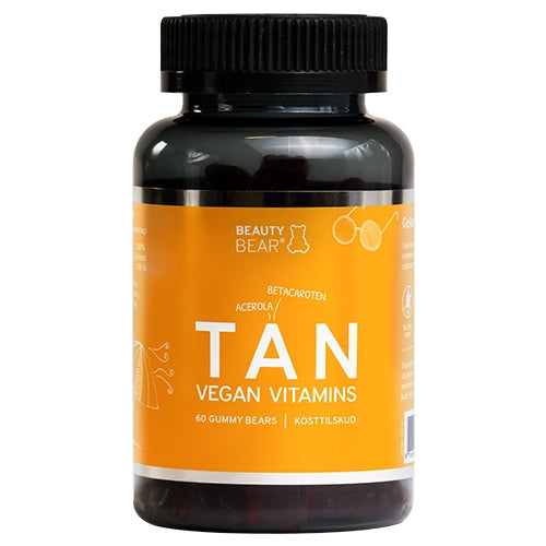 Beauty Bear Tan Vitamins vegansk kosttilskud, pakning med 60 stk