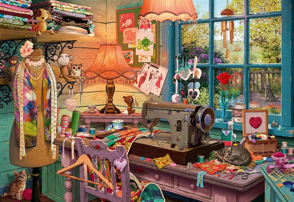 Schmidt puslespil In the Sewing Room i serien Secret Puzzle med 1000 brikker