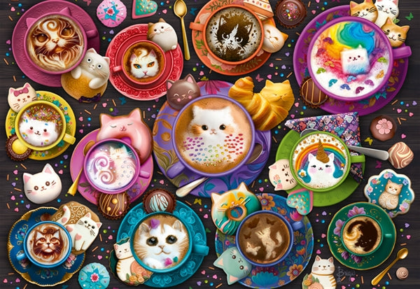 Æske til Schmidt Coffee Art Kittens, puslespil med 500 brikker