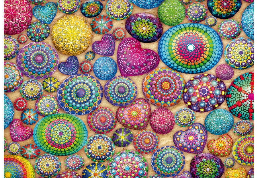 Schmidt Mandala Stones hexagon-puslespil med 592 brikker