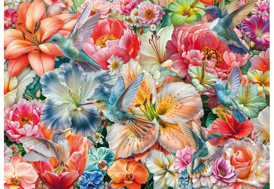 Schmidt In Full Bloom Hexagon, puslespil med 592 brikker