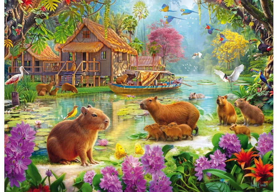 Schmidt Capybara Oasis, puslespil med 2000 brikker