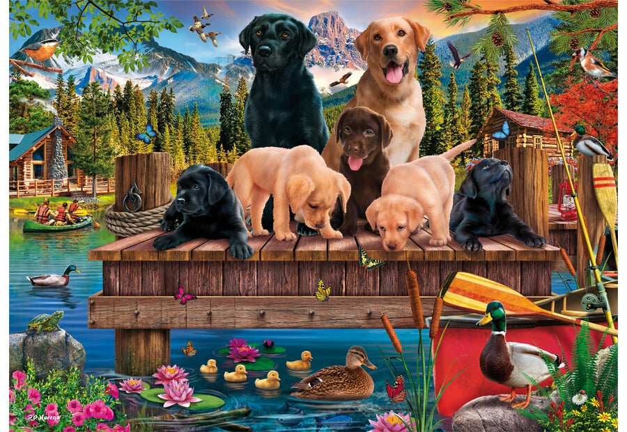 Schmidt puslespil A Family of Dogs at the Lake med 1000 brikker