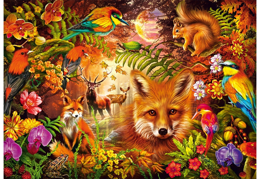 Schmidt puslespil Flowers, Fur and Feathers med 1000 brikker
