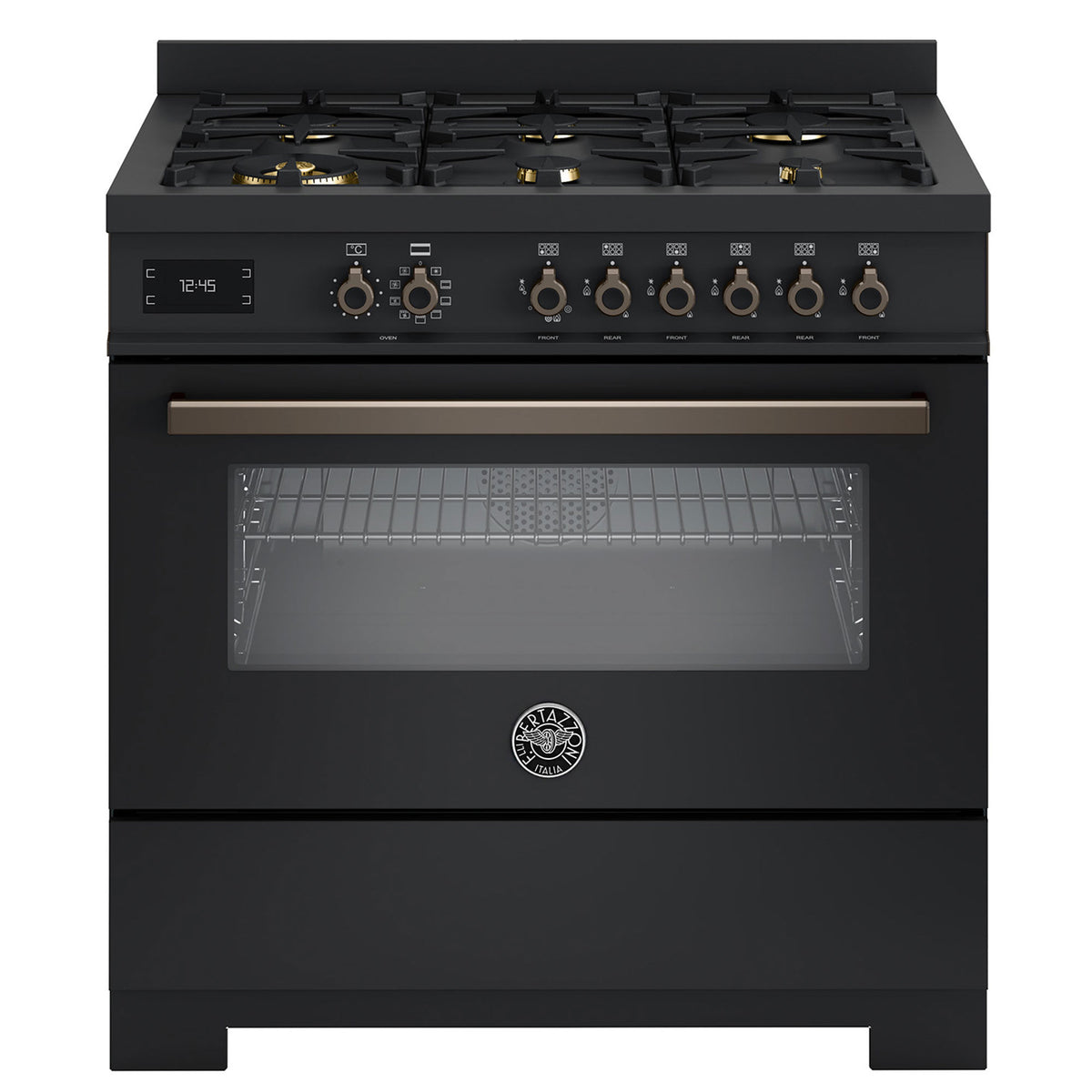 Bertazzoni Professional PRO96L1ECAT2 gaskomfur på 90 cm i carbonio med seks brændere