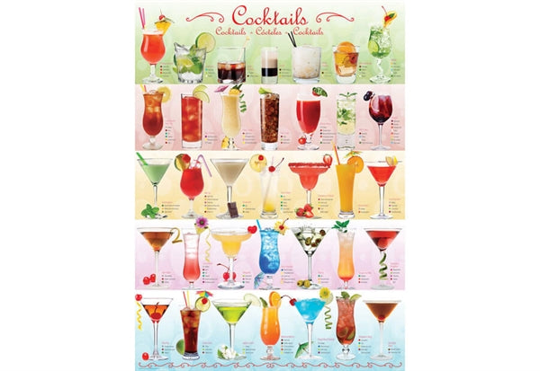 Eurographics puslespil Cocktails med 1000 brikker