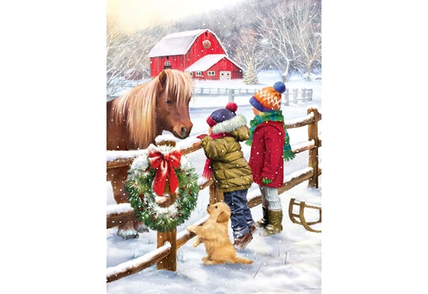 Eurographics puslespil Christmas Pony med 1000 brikker