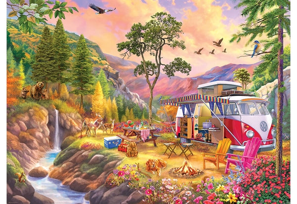 Puslespilsæske til VW Bus - Camper's Paradise fra Eurographics med 1000 brikker