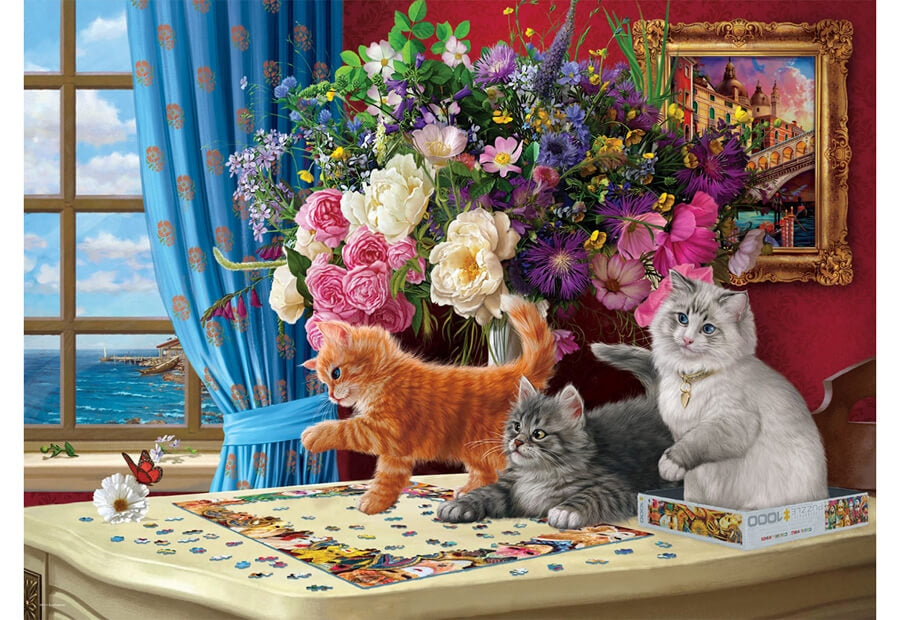 Eurographics-puslespillet Puzzling Cats med 1000 brikker