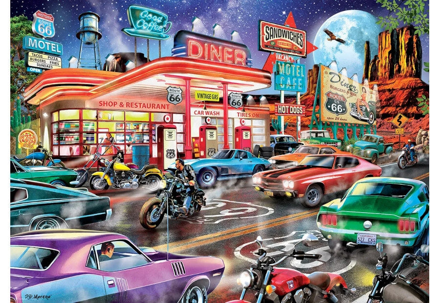 Eurographics puslespil Route 66 Diner med 1000 brikker