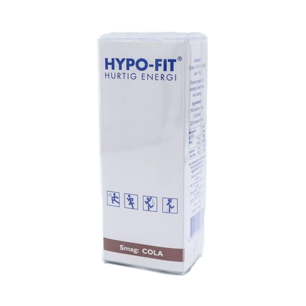 Pakning med Hypo-Fit druesukker gel med colasmag, 12 enkeltportioner à 13 ml