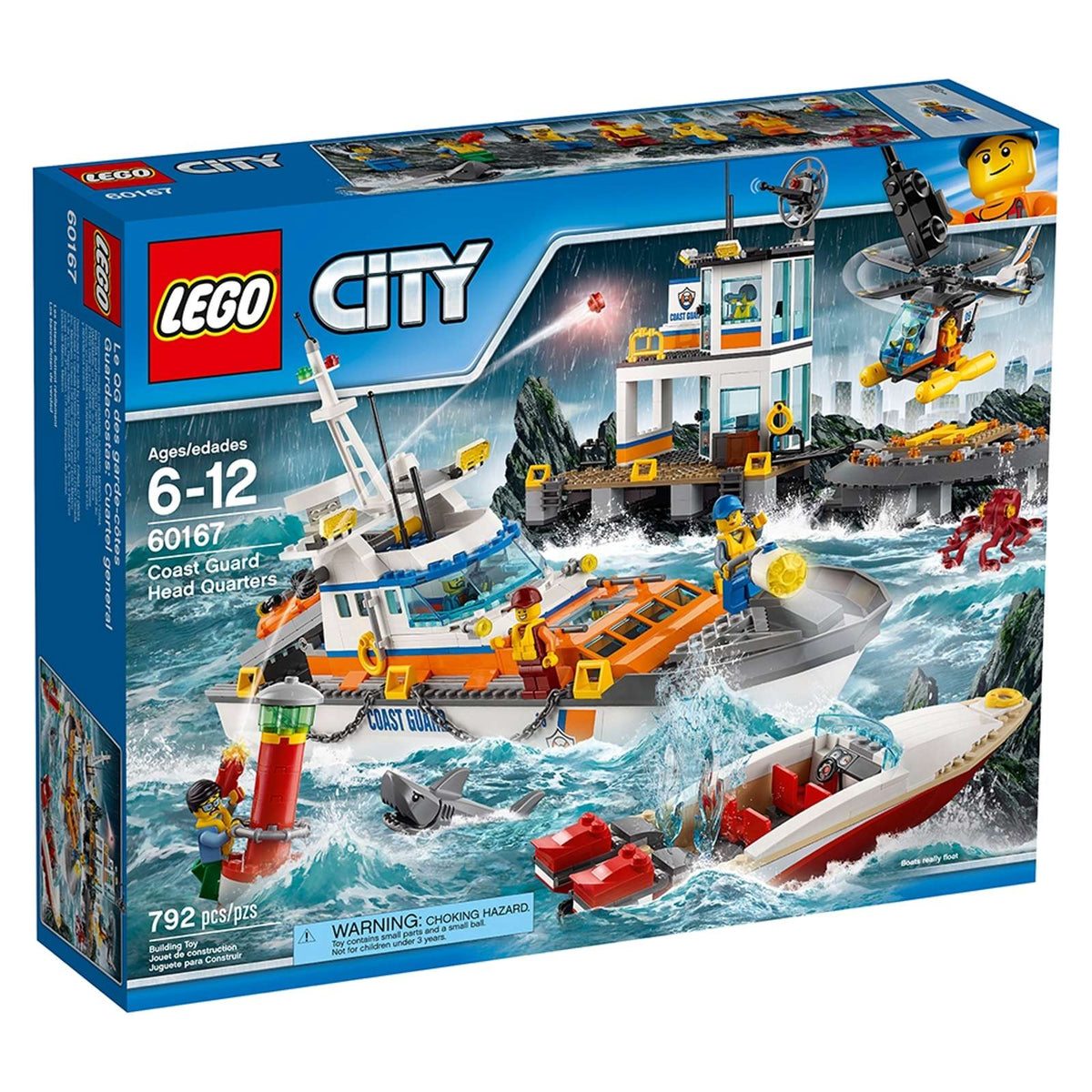 LEGO City Kystvagtens hovedkvarter 60167 med skib, parabol og redningsfartøj