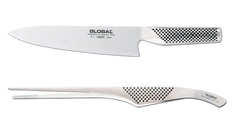 Se Global Kokkekniv G-2 og Kokkepincet GS-28 Rustfrit stål ✔ Kæmpe udvalg i Global ✔ Hurtig levering: 1 - 2 Hverdage samt billig fragt - Varenummer: KTT-602314-01 og barcode / Ean: &