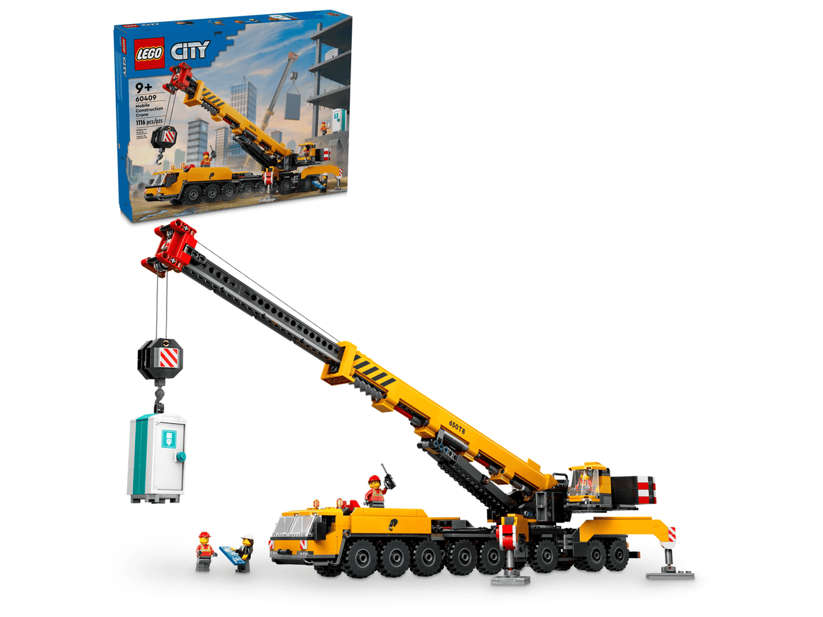 LEGO City Gul mobil byggekran 60409 med støtteben og førerhus