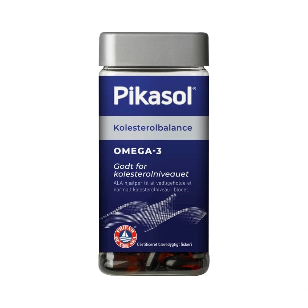 Pakning med Pikasol Kolesterol omega-3 kosttilskud, 130 stk.
