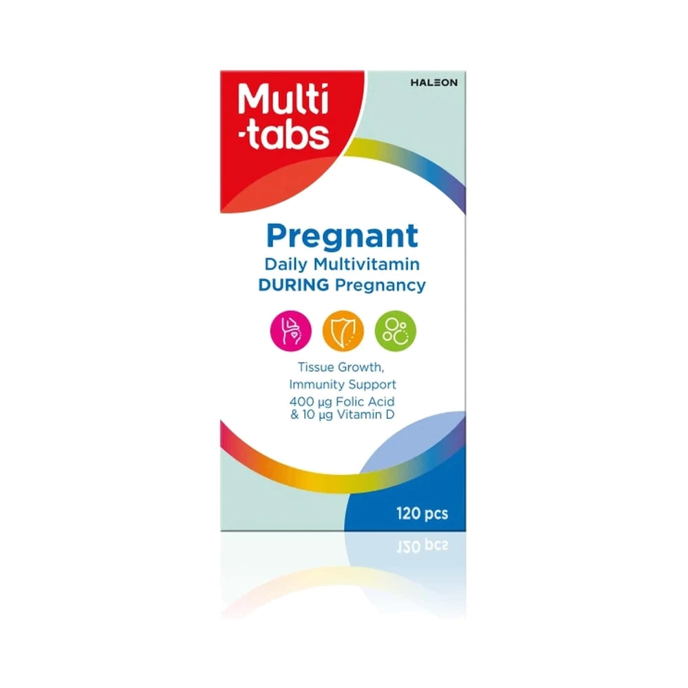 Pakning med Multi-tabs Pregnant multivitamin til gravide, 120 tabletter