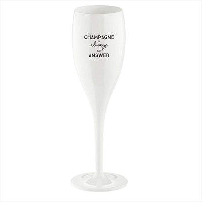 Se Koziol Cheers champagneglas 10 cl 6-pak Champagne Is The Answer ✔ Kæmpe udvalg i Koziol ✔ Hurtig levering: 1 - 2 Hverdage samt billig fragt - Varenummer: KTT-604605-01 og barcode / Ean: '4002942480519 på lager - Udsalg på Servering - Glas - Champagneglas Spar op til 55% - Over 785 kendte brands på udsalg