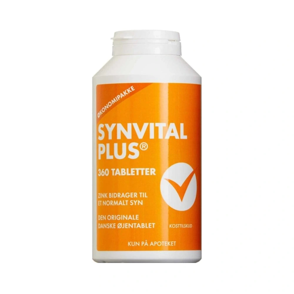 Stor pakning med Synvital Plus kosttilskud med lutein og zeaxanthin, 360 tabletter