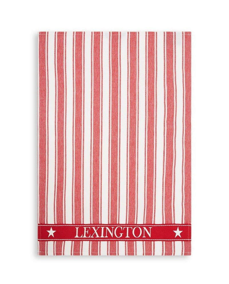 Se Lexington Icons Striped køkkenhåndklæde Waffle 50x70 cm Rød-hvid ✔ Kæmpe udvalg i Lexington ✔ Hurtig levering: 1 - 2 Hverdage samt billig fragt - Varenummer: KTT-605310-01 og barcode / Ean: &