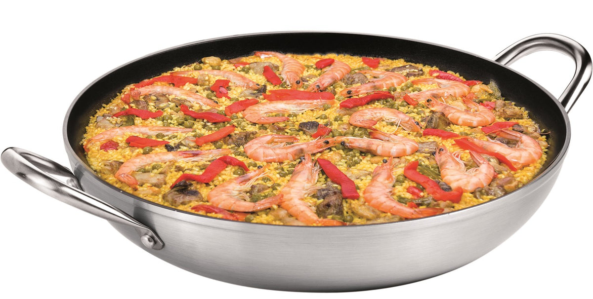 Stegepande på 32 cm med non-stick belægning og to metalhåndtag
