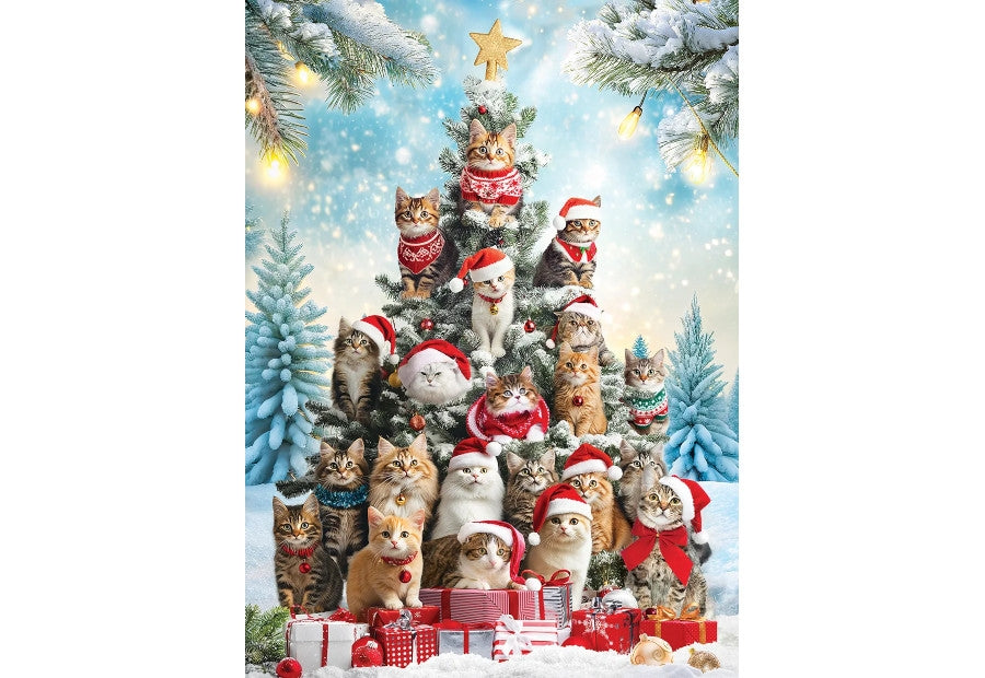 Eurographics puslespil Cat Christmas Tree med 1000 brikker