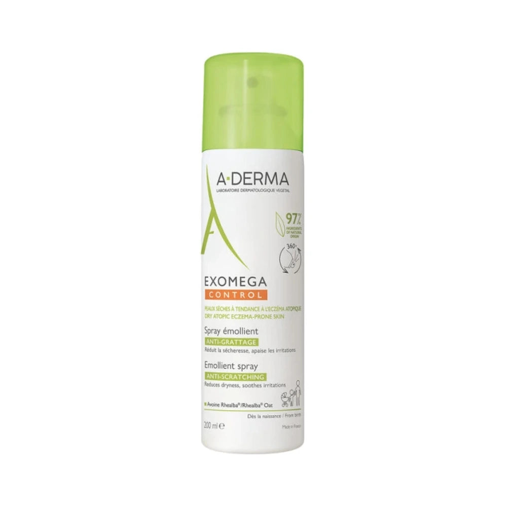 Flaske med A-Derma Exomega Control Spray, 200 ml