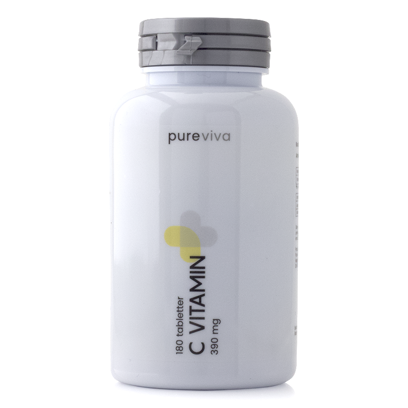 Pureviva C-vitamin 390 mg depottabletter, pakke med 180 stk