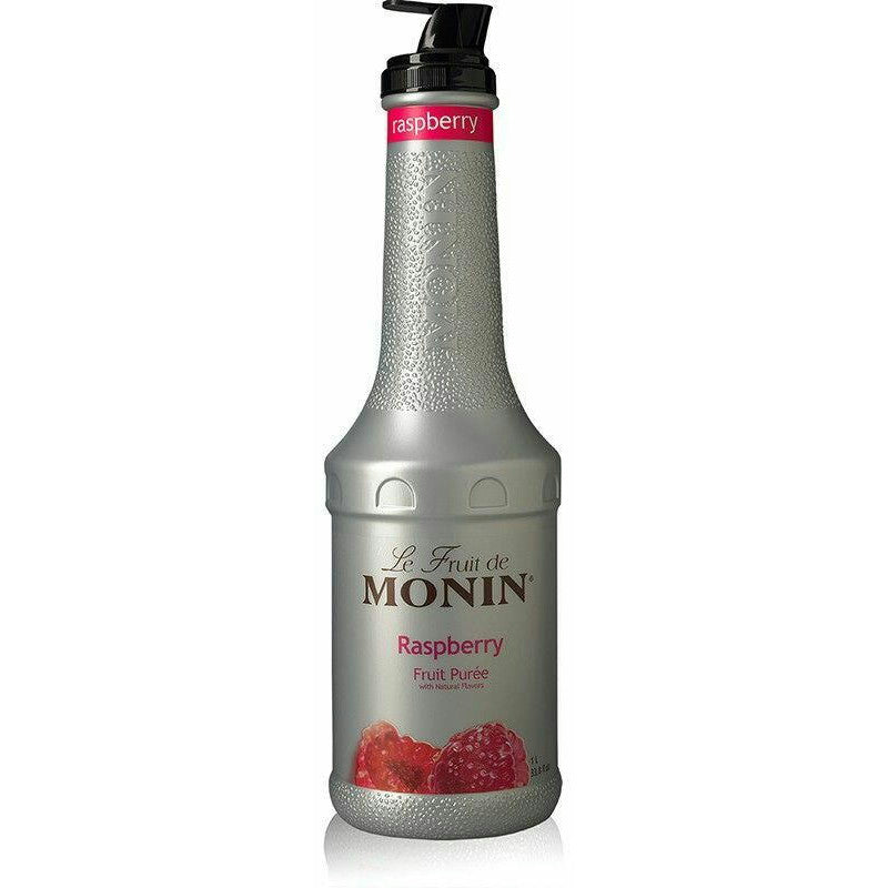Monin Purémix hindbær mixer i flaske på 1 liter