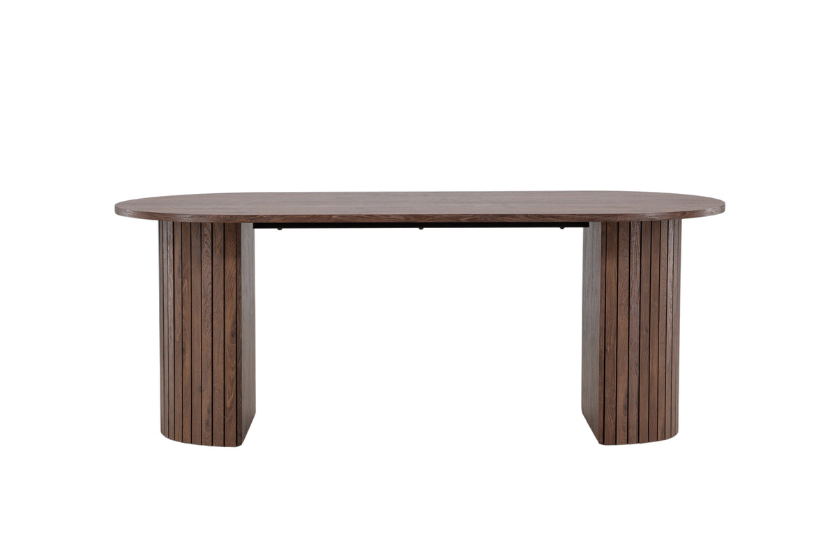 Venture Design Härön ovalt spisebord i mocca MDF og stål