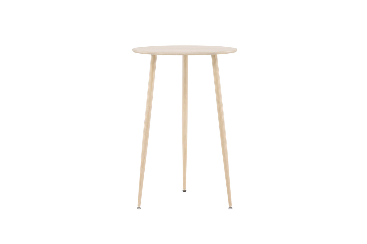Rundt barbord Plaza i hvidvasket MDF og stål fra Venture Design, Ø70 cm