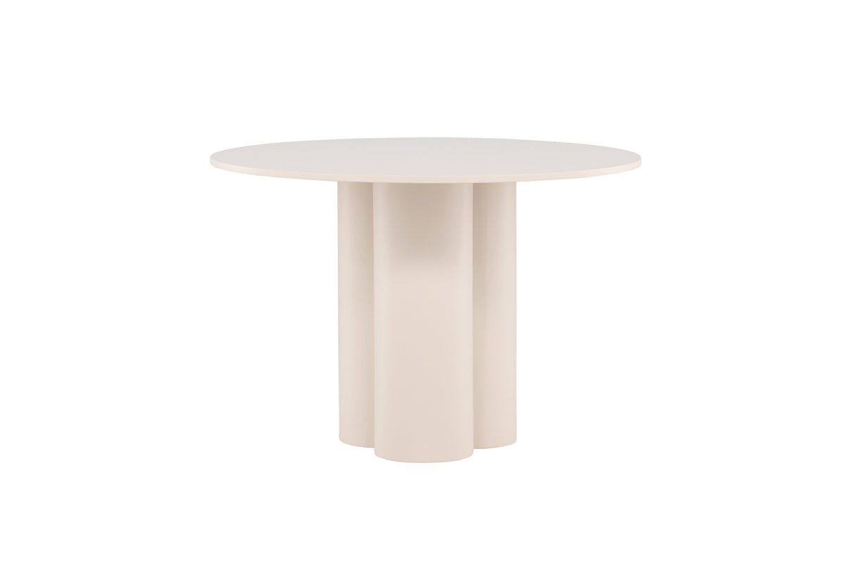 Venture Design Olivia rundt spisebord i beige MDF, Ø110 cm