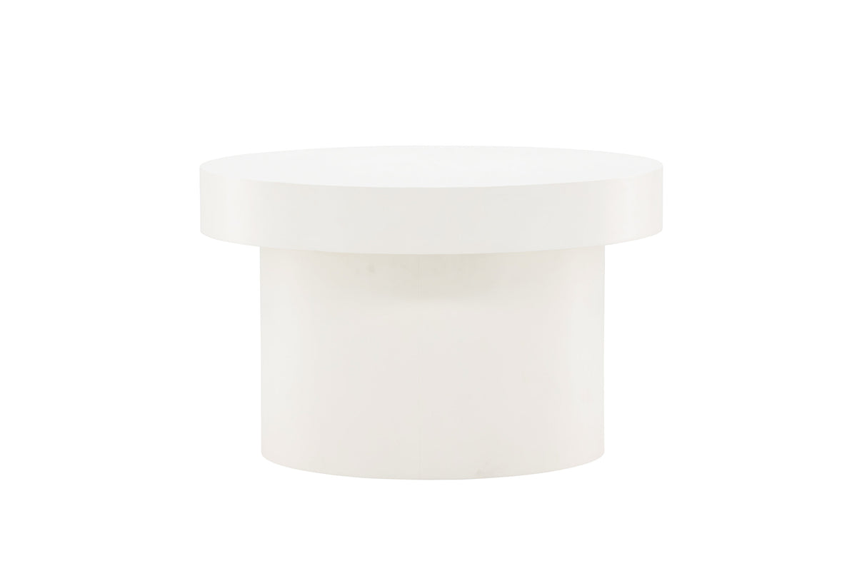 Rundt hvidt sofabord Malung i MDF fra Venture Design, Ø80 cm