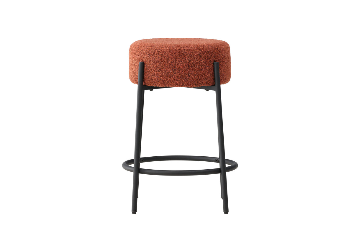 Venture Design Tucson barstol med roasty bouclé stof og sort stål