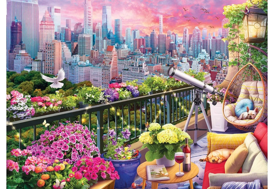Eurographics puslespil NY Rooftop Garden med 1000 brikker