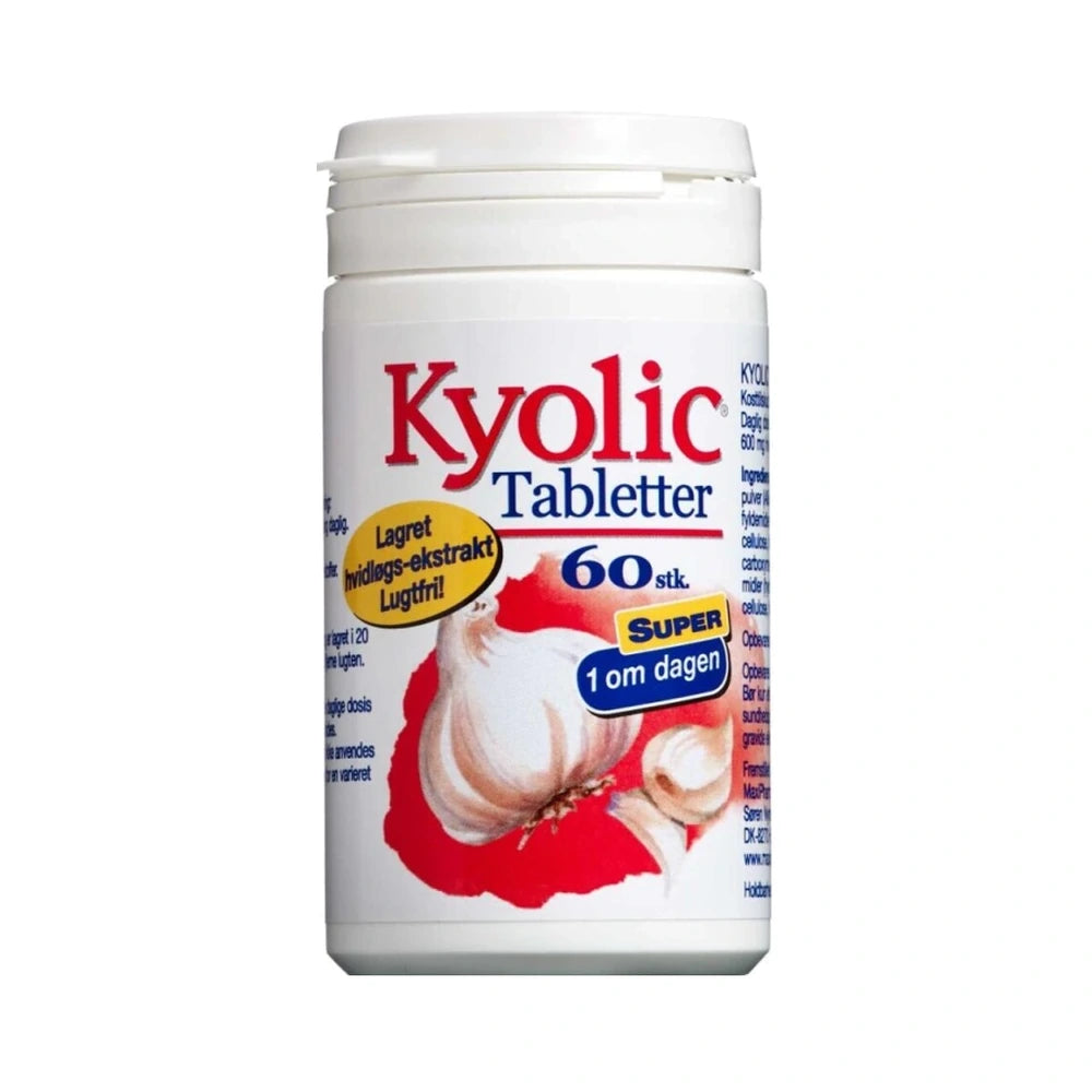 Pakning med Kyolic 1 om dagen hvidløgstabletter 600 mg, 60 stk.