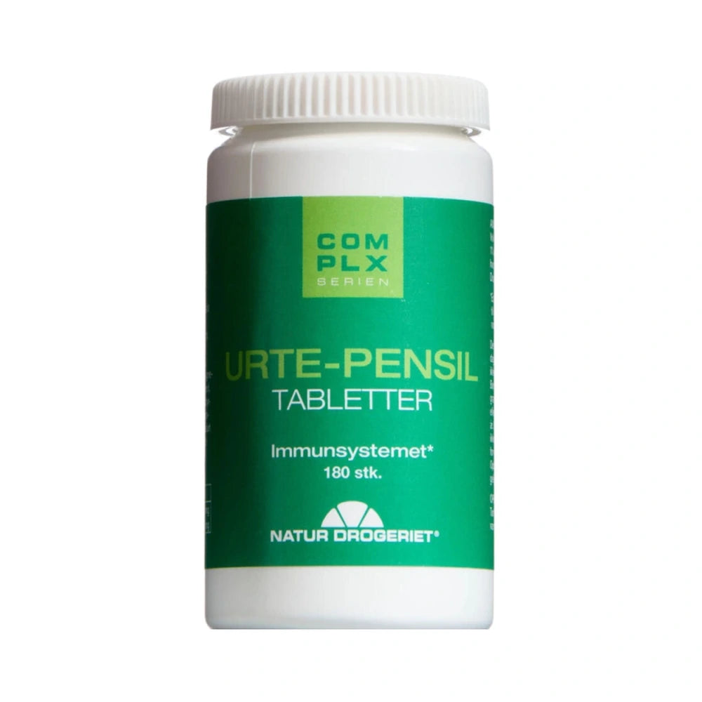 Pakning med Natur Drogeriet Urte-Pensil tabletter med 7 urter, 180 stk.