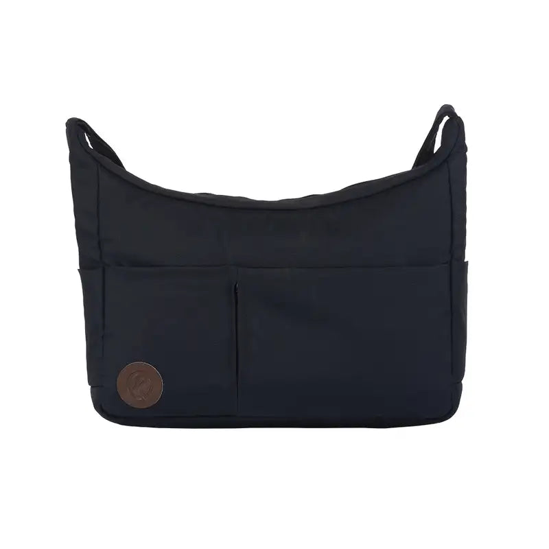 Stork pusletaske 617 i navy/blue brown med læderdetaljer