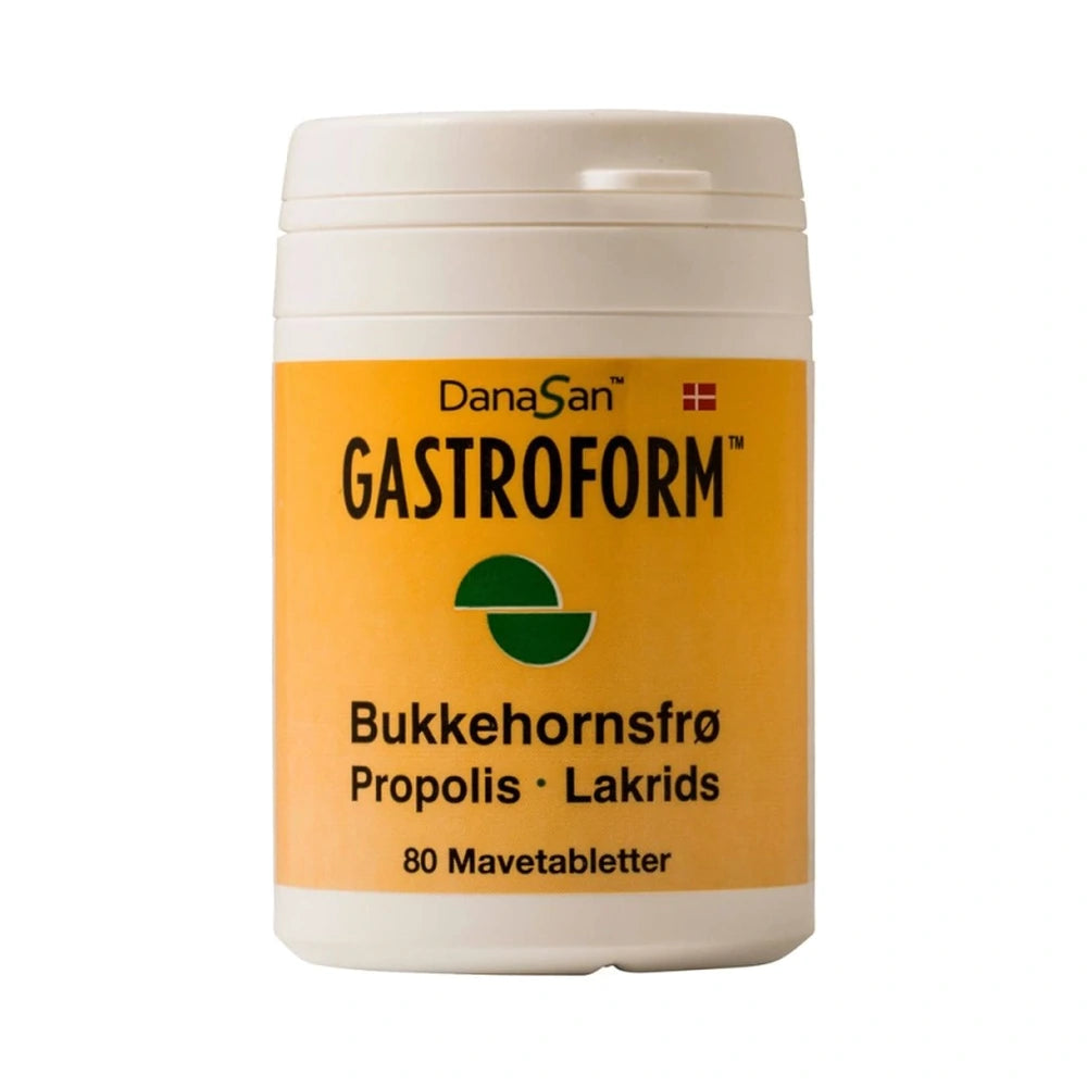 Pakning med DanaSan Gastroform tabletter, kosttilskud i 80 stk.